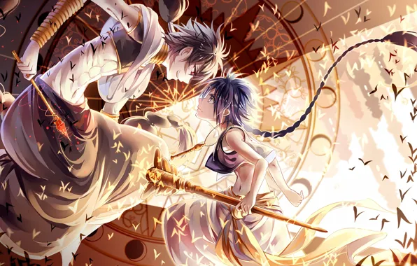 Yellow, art, fight, boys, anime Wallpapers, japaese, anime boys, animemanga