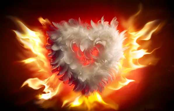 Love, fire, flame, heart, fire, love, heart, flames
