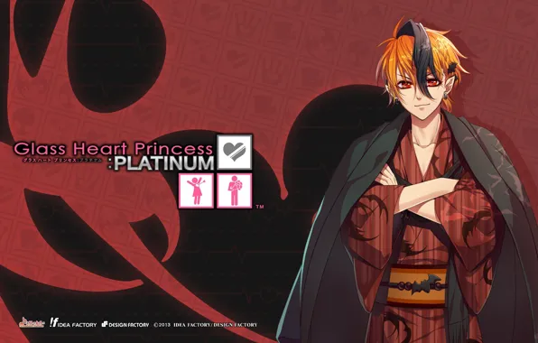 The game, anime, art, guy, Glass Heart Princess