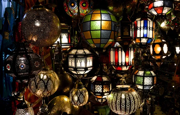 Picture lamp, lamps, Morocco