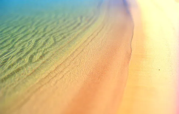 Sand, sea, water, the ocean, shore, bokeh, tilt-shift