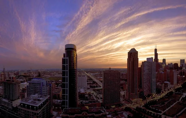 The sky, clouds, the city, домаUSA - Illinois - Chicago