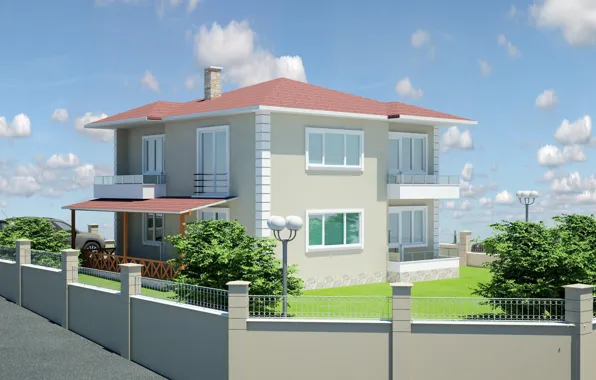 The city, house, cottage