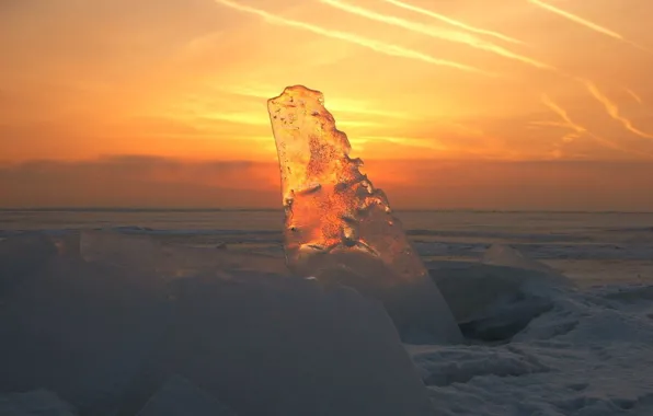 Sunset, transparent, Ice