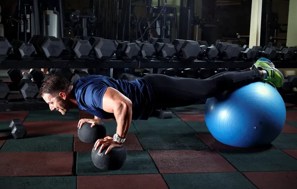 Workout, crossfit, pushups, training balls