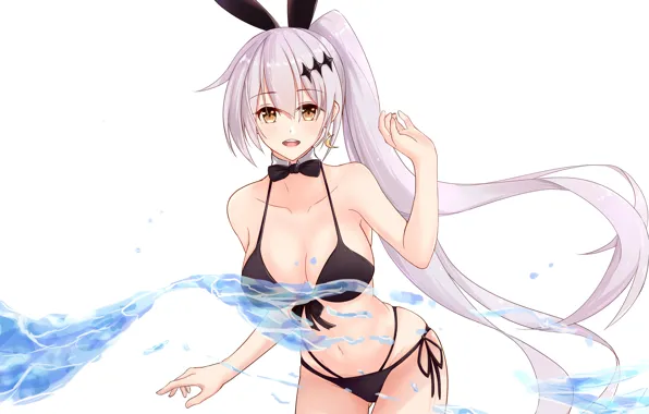 Girl, sexy, cleavage, pink hair, long hair, brown eyes, boobs, anime