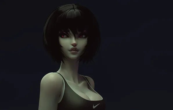 Girl, Chest, Girl, Brunette, Art, Art, Brunette, Chest