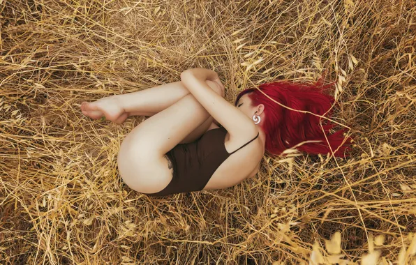 Girl, face, background, hair, body, color, lies, legs