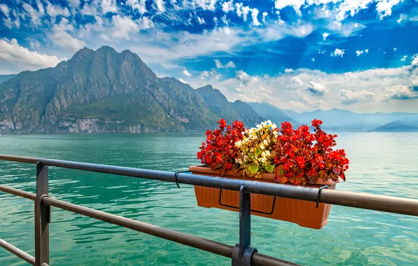 Nature, Clouds, Mountains, Lake, Italy, Lake Iseo
