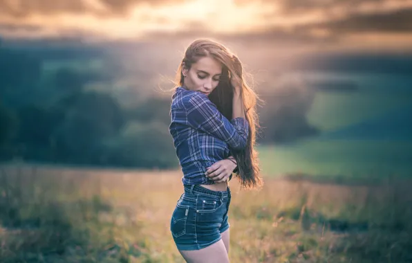 Picture shorts, shirt, legs, curls, Czech Republic, Velká Polom, Jiri Tulach