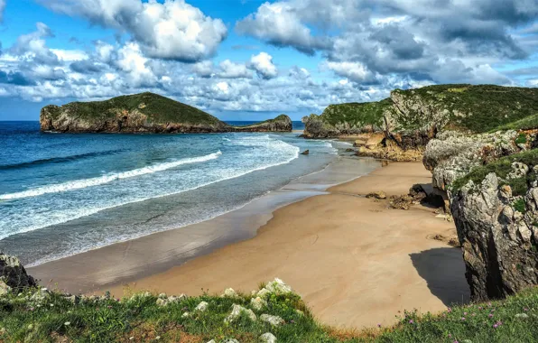 Sea, coast, Spain, Asturias