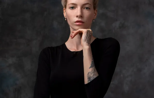 Model, blonde, tattoo, Alexander, portrait photography, Zurab Babayev