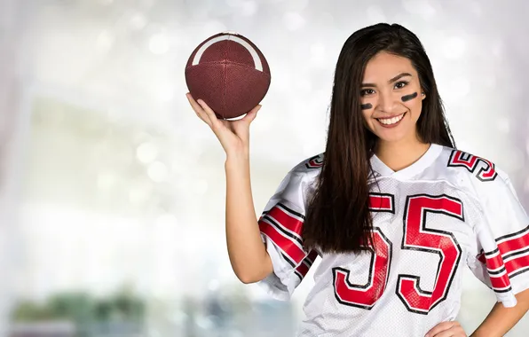 Game, happy, football, female, fitness, fan, cheerleader, hispanic