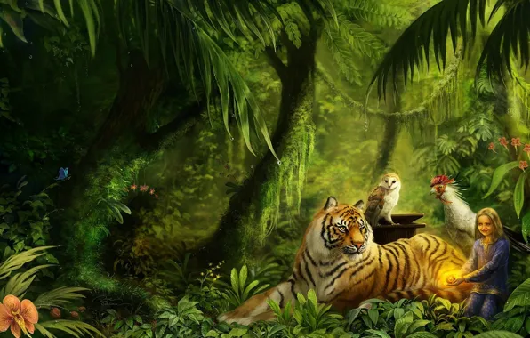 Animals, tiger, figure, beauty, jungle