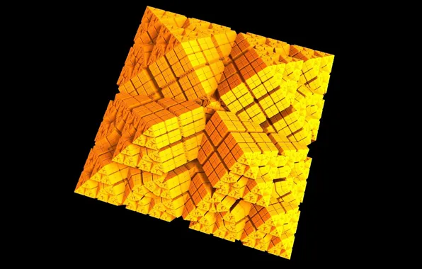 Figure, pyramid, yellow