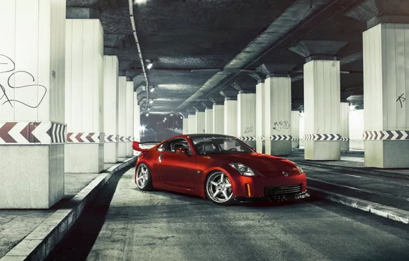 Picture car, auto, red, Nissan, tuning, nissan 350z