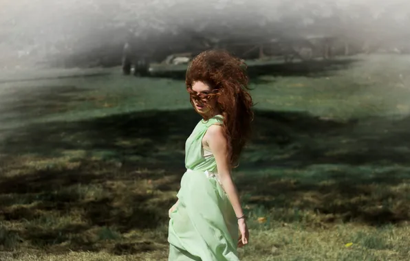 Picture girl, dress, red