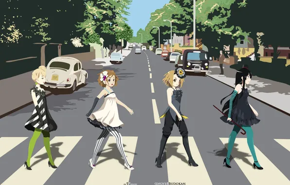 Picture k-on, beatles, abbey road
