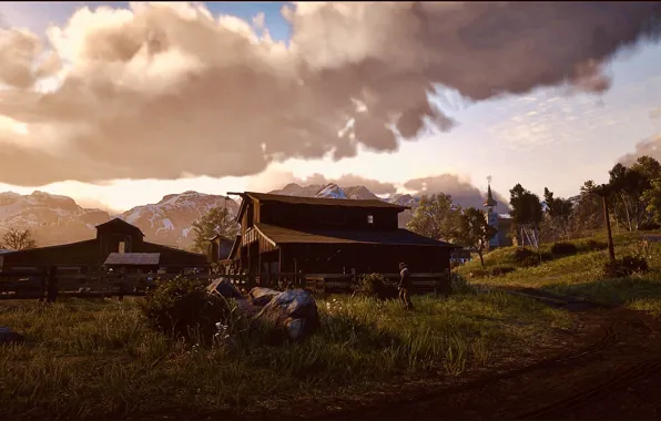 HDR, Clouds, Sky, Game, Valentine, Farm, Ranch, UHD