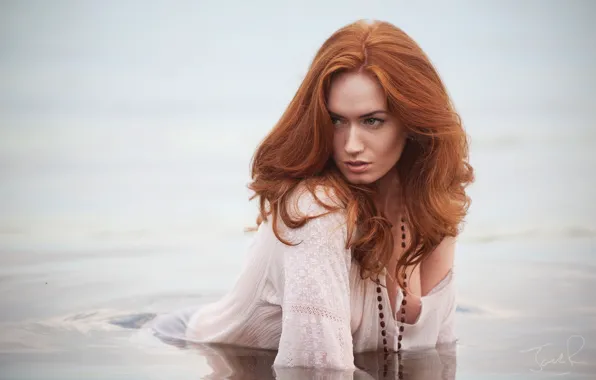 Water, hair, red, redhead, Jenny O'sullivan, Jack Russell