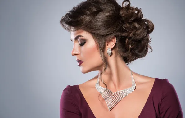 Picture girl, woman, makeup, hairstyle, necklace, model, BLACKDAY, photohobo