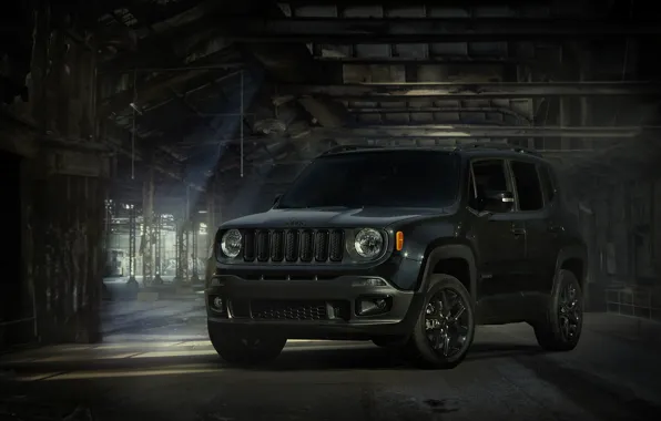 Light, the barn, Jeep, Renegade