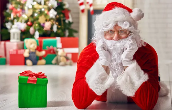 Look, Glasses, New Year, Gloves, Santa Claus, Gifts, Santa Claus