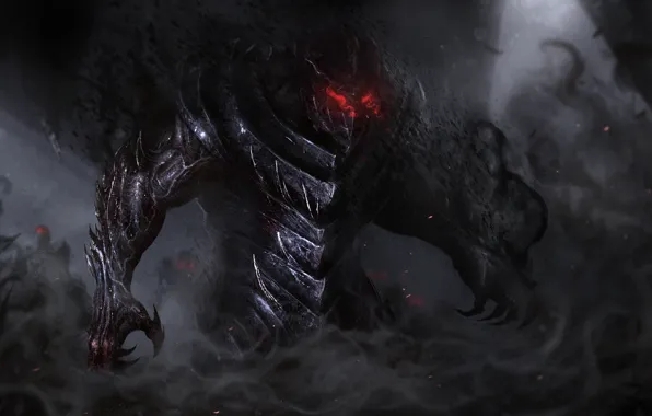Monster, The demon, Darkness, Art, Art, Fiction, Illustration, Concept Art
