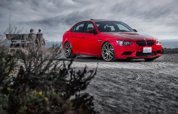 Beach, red, people, bmw, BMW, shop, red, beach