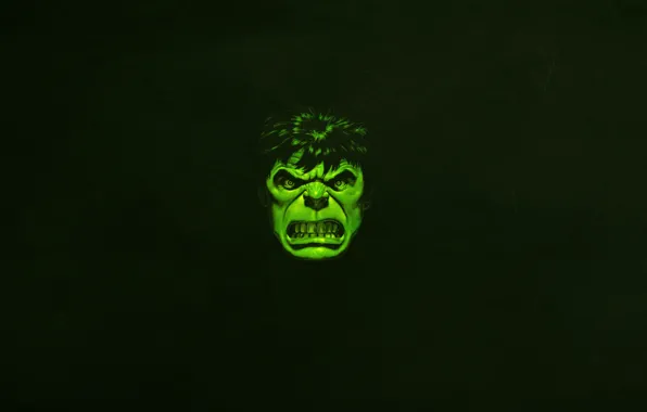 Face, green, minimalism, evil, Hulk, marvel, comic, hulk