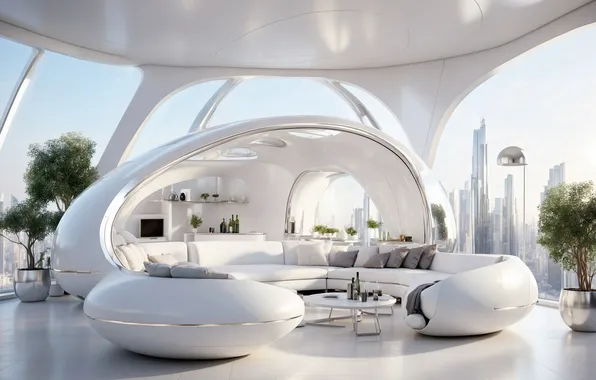 Comfort, house, style, room, sofa, Windows, interior, plants