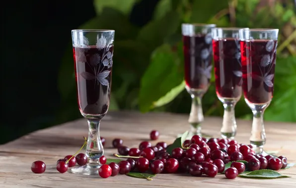 Cherry, glasses, infusion