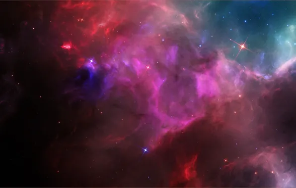 Space, nebula, glow, stars, bright, Space nebula
