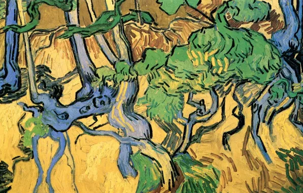 Picture Vincent van Gogh, Tree Roots, and Trunks