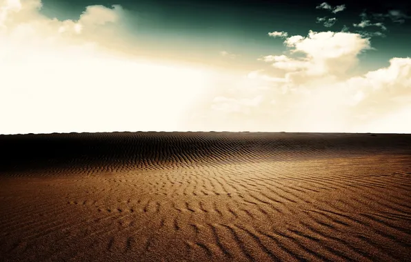 Sand, the sky, clouds, light, landscape, nature, desert, light