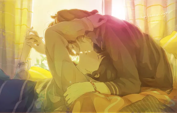 Girl, kiss, guy