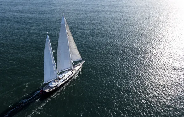 The ocean, top, sails, ocean, mast, aerial, Portsmouth, Superyacht