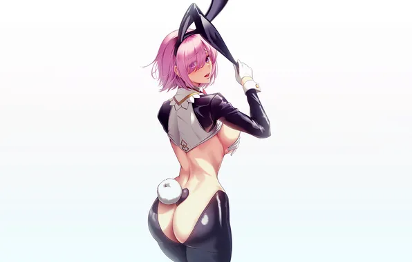 Girl, sexy, ass, thighhighs, pink hair, boobs, animal ears, sexy girl