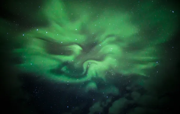 The sky, stars, Northern lights