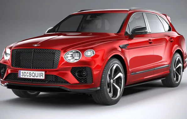 Picture Bentley, grey background, crossover, exterior, 2022, red body, Bentley Bentayga S, Bentayga S