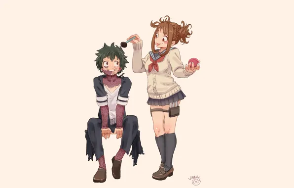 Boku no Hero Academy, My hero Academy, Midori Isuku, Toga Himiko, Izuku Midoriya