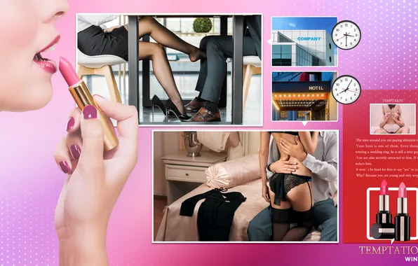 Girl, lingerie, woman, boss, hotel, cosmetics, pantyhose, make up