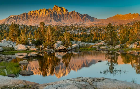 Picture mountains, lake, CA, Eastern Sierra