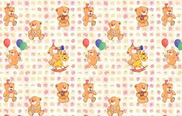 Picture background, texture, art, bear, children's