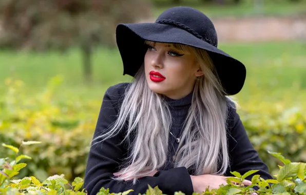 Picture look, hat, blonde