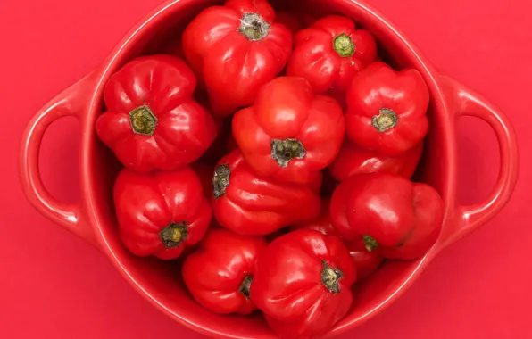 Cup, Red cubed, sweet pepper