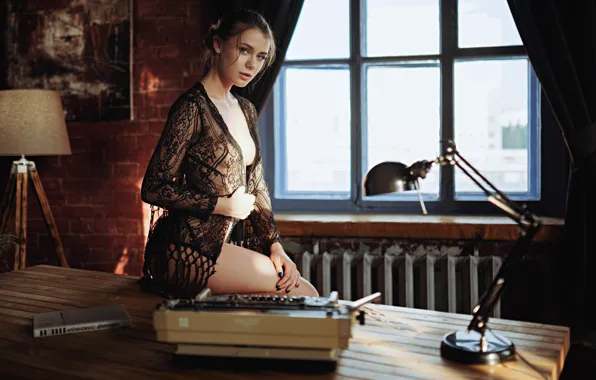 Look, girl, table, linen, Sergey Fat, Anastasia Ivanova