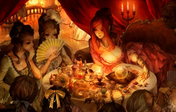 Picture magic, girls, table, Dragon's Crown