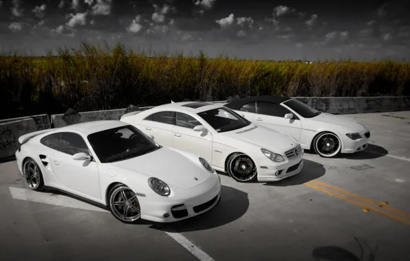 Picture Porsche 911, BMW 6 Series Cabrio, Mercedes-Benz CLS