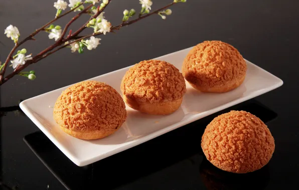 Flowers, sprig, cake, cakes